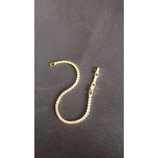 Gold Suyolu Bileklik 17+4 cm - 925 Ayar Gümüş Bileklik