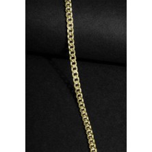 Altın Kaplama Gurmet Bileklik 2 mm Genişlik 21 cm - 925 Ayar Gümüş Bileklik