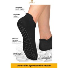 Orijinal Unisex Konfor Modeli 2 Çift Siyah Kaymaz Taban Pilates Yoga Için Kaydırmaz Patik Çorap