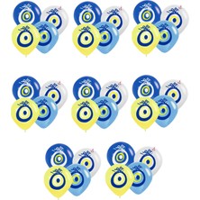  Sünnet Partisi Nazar Boncuklu Baskılı Karışık Balon 30 Adet