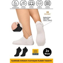 Orijinal Unisex Konfor Modeli 2 Çift Beyaz Kaymaz Taban Pilates Yoga Için Kaydırmaz Patik Çorap