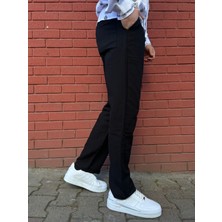 Keten Kumaş Fermuarlı Düğmeli Baggy Pantolon