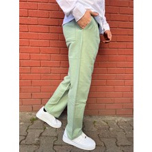 Keten Kumaş Fermuarlı Düğmeli Baggy Pantolon