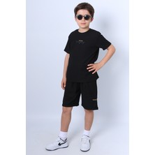 Erkek Çocuk Şortlu Takım Baskılı Duble Paça F22