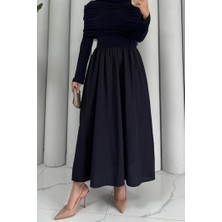 Lerra Drapeli Elbise 1529 - Lacivert