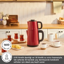 Karaca Tea Break 2 In 1 Çelik Çay Makinesi Rudolph Red