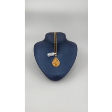 8 Ayar Altın Işlemeli Damla Tuğralı Kolye Ucu ( Zincirsiz )