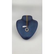 8 Ayar Altın Taşlı Çeyrek Altın Çerçevesi Kolye Ucu ( Zincirsiz )