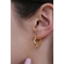 Altın Kesesi 14 Ayar Altın Zigzag Küpe 1.6 cm