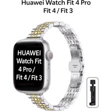Alstrap Huawei Watch Fit 5 Pro/fit 5/fit 4 Pro/fit 4/fit 3 Uyumlu Paslanmaz Çelik Slim Ince Rolex Tasarım Kordon Kayış