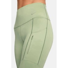 Nike Go Dri Fit Infinalock High Rise 7/8 Leggings 6 Cepli Toparlayıcı Yüksek Belli Reflektörlü Spor Tayt Açık Yeşil