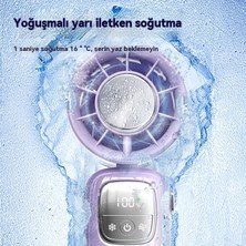 Youxuan Mini Yaratıcı Dijital Ekran Asılı Boyun El Girdap Katlanır Fan (Yurt Dışından)