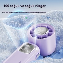 Youxuan Mini Yaratıcı Dijital Ekran Asılı Boyun El Girdap Katlanır Fan (Yurt Dışından)