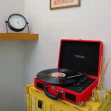 Mikado Nostalgia MN-P317 Kırmızı Turntable + Rca + Bluetooth Destekli Pikap