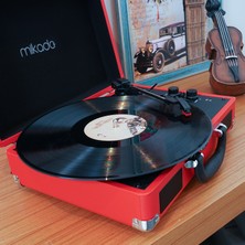 Mikado Nostalgia MN-P317 Kırmızı Turntable + Rca + Bluetooth Destekli Pikap