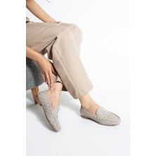 Kevyson Kadın Hakiki Deri Silver Babet Ayakkabı