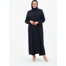 Eşay Kadın Büyük Beden Astarlı Bebe Yaka Düğmeli Anne Pardesü