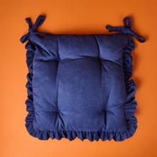 Evidea Soft Maia Sandalye Minderi - Lacivert / Beyaz - 40X40 cm