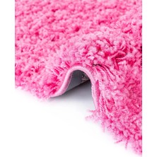 Doğal Kaymaz Taban Yıkanabilir Shaggy Pembe 2'li Set Banyo Halı Paspas 1 Adet 60X100 1 Adet 60X50