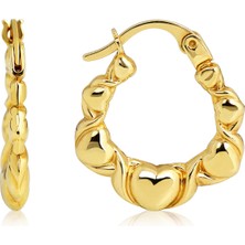 Altın Kesesi 8 Ayar Altın Süzme Kalpli Küpe 1.6 cm