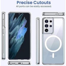 Prolysus Samsung Galaxy S21 Ultra Kılıf Magsafe Wireless Kablosuz Şarj Uyumlu Manyetik Şeffaf Kapak