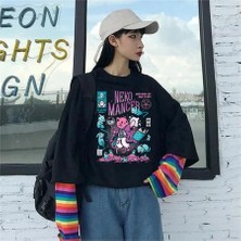 Neko Mancer (Unisex) Gökkuşağı Kollu T-Shirt