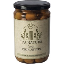 Ida Natura Yeşil Çizik Zeytin Cam Ambalaj