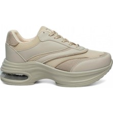 Celira Drk Bej Fileli Kadın Sneaker Spor Ayakkabı