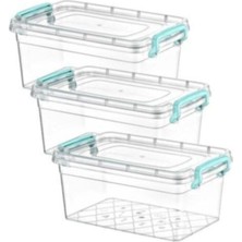 Çok Amaçlı Kapaklı Erzak Saklama Kabı Kutusu 2 Litre (14 x 22 x 10) 3lü
