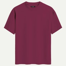 Unisex Bisiklet Yaka %100 Organik Pamuklu Kalın Dokulu Toyota Supra Mk4 Baskılı Oversize T-Shirt - Bordo