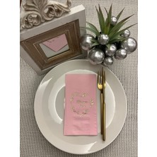 Kidspartim Gold Yaldızlı Pembe Bir Ömür El Ele Peçete 16 Adet