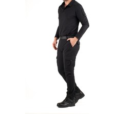 NKY Store Erkek Taktik Outdoor Kargo Pantolon – Suya Dayanıklı Esnek Çok Cepli Polyester Kumaş Siyah Renk