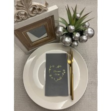 Kidspartim Gold Yaldızlı Gri Bir Ömür El Ele Peçete 16 Adet