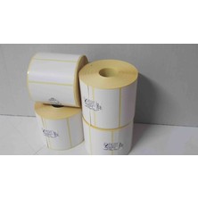40 x 80 mm Lamine Termal Etiket 1250'LIK Rulo, 25 mm Iç Kuka.  Extra Güçlü Yapışkanlı, Deepfreze Termal Etiket.
