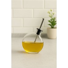 Kavisli Tasarım Cam Yağdanlık Yağlık Şişesi Sızdırmaz Cam Şişe Mutfak Yağlık Sirkelik Sosluk 500ML