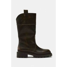 Allbucks Zara, Distress Görünümlü Tırtıklı Taban Çizme ABZRA0043