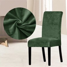 Kadife Sandalye Kılıfı,sandalye Örtüsü, Lastıkli, Standart 6lı Adet Kadife Sandalye Kılıfı