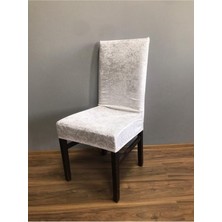 Kadife Sandalye Kılıfı,sandalye Örtüsü, Lastıkli, Standart 6lı Adet Kadife Sandalye Kılıfı