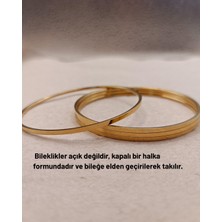 Hazemy 316L Çelik Gold Rengi Ajda Model Kadın Bileklik 4'lü