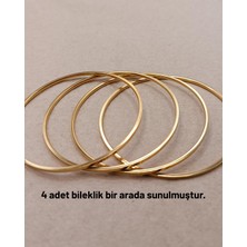 Hazemy 316L Çelik Gold Rengi Ajda Model Kadın Bileklik 4'lü