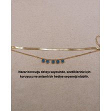 Hazemyhazemy Şans Getiren Nazar Boncuklu Çok Katlı Gold Zincir Bileklik