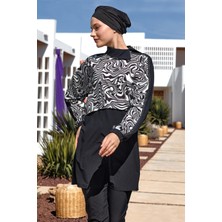 Adasea 1224 Zebrı Uzun Kollu Tesettür Mayo