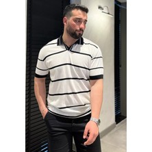 Mishar İtalia Erkek Polo Yaka Çizgi Desenli Triko Tişört P-00016792