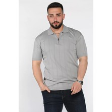 Mishar İtalia Erkek Bisiklet Yaka Yarım Fermuarlı Triko Tişört P-00016832