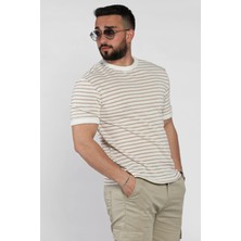 Mishar İtalia Çizgili Bisiklet Yaka Erkek Tişört P-00016826
