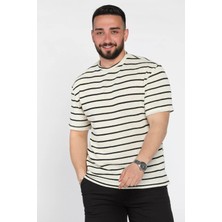 Mishar İtalia Bisiklet Yaka Çizgi Desenli Erkek Tişört P-00016828