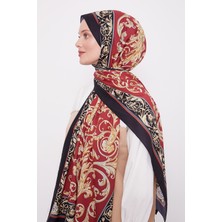 Lêvi D'or Siyah - Kırmızı Varak Desen Love Şal