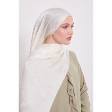 Krem Etnik Desen Italyan Jakar Şal