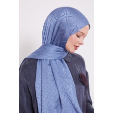 Indigo L Desen Italyan Jakar Şal