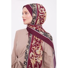 Bordo Varak Desen Love Şal
